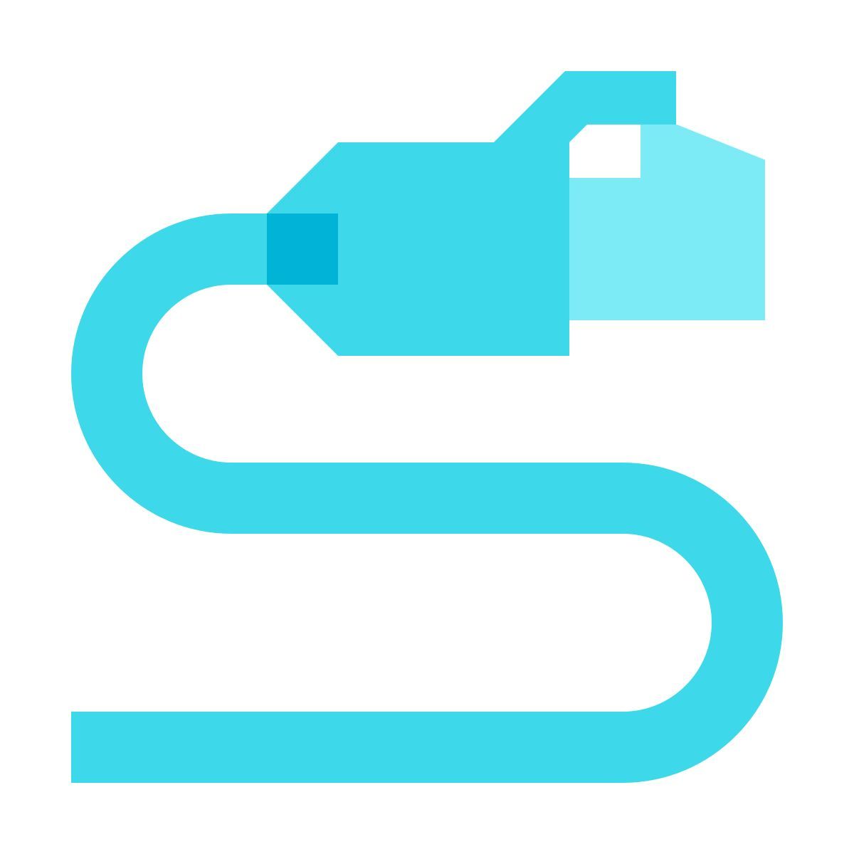 color glass style câble réseau icon