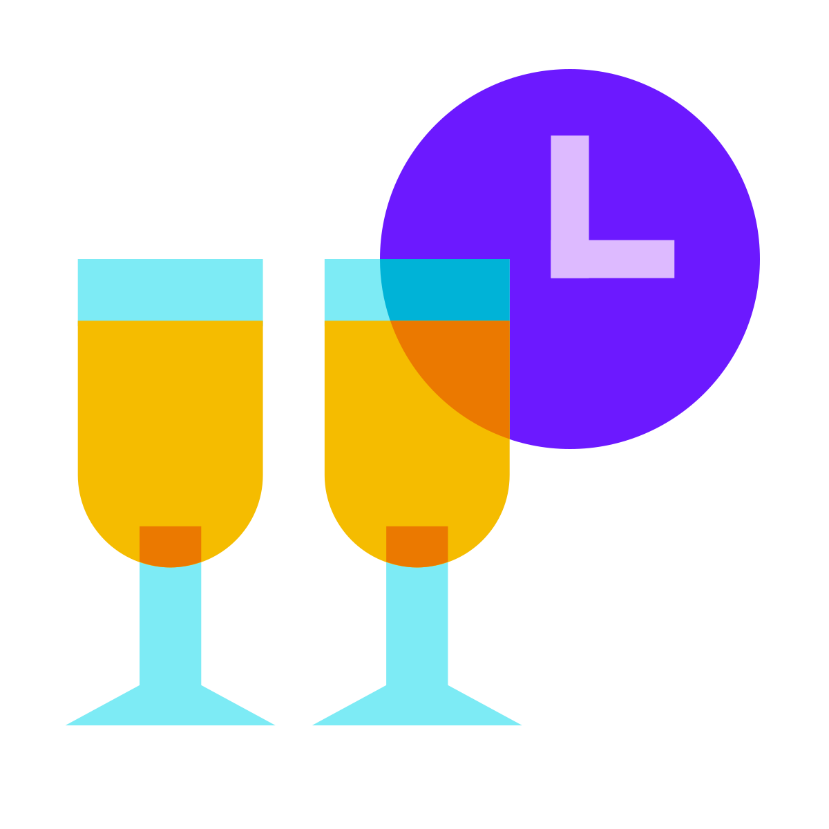 color glass style new years eve icon