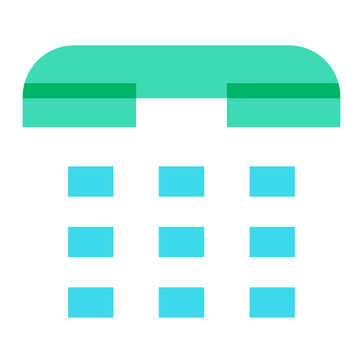 color glass style number pad icon