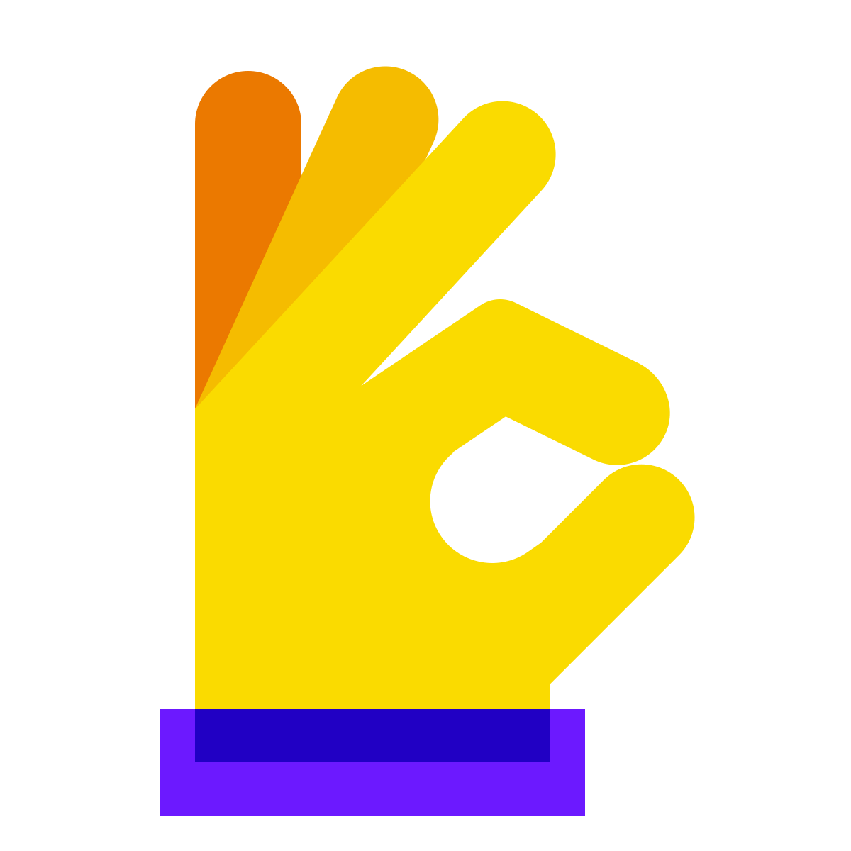 color glass style ok hand icon