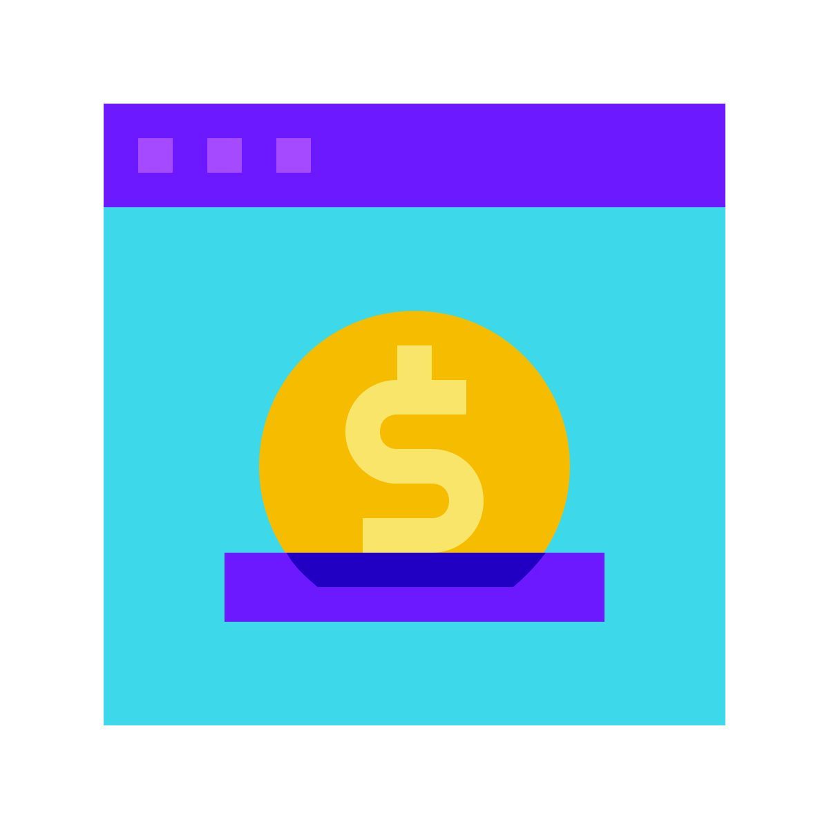 color glass style pagamento online icon