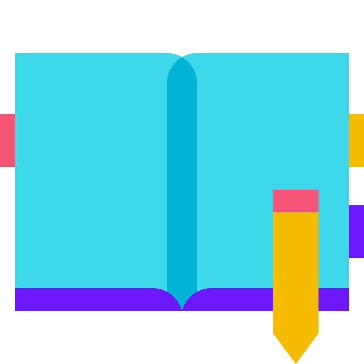 color glass style offenes heft icon