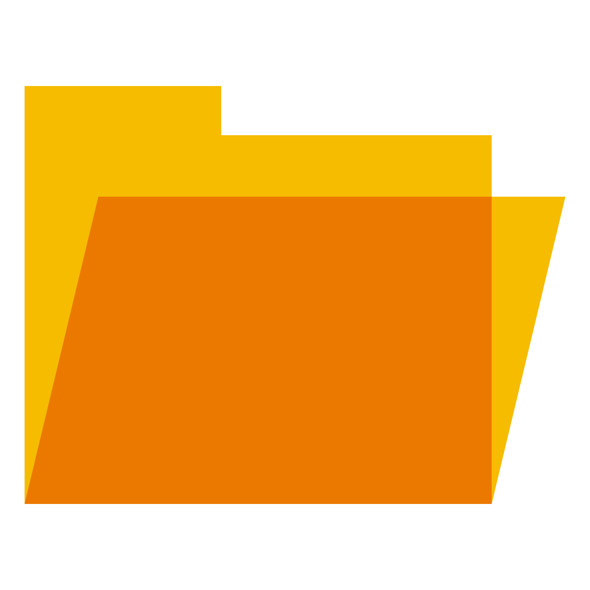 color glass style opened folder icon