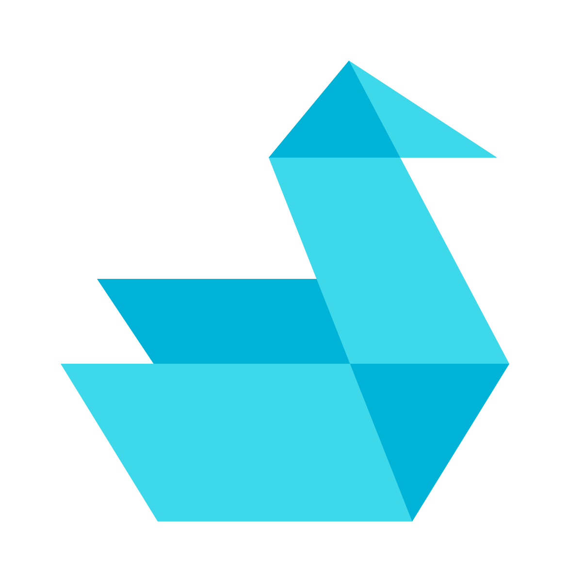 color glass style origami icon