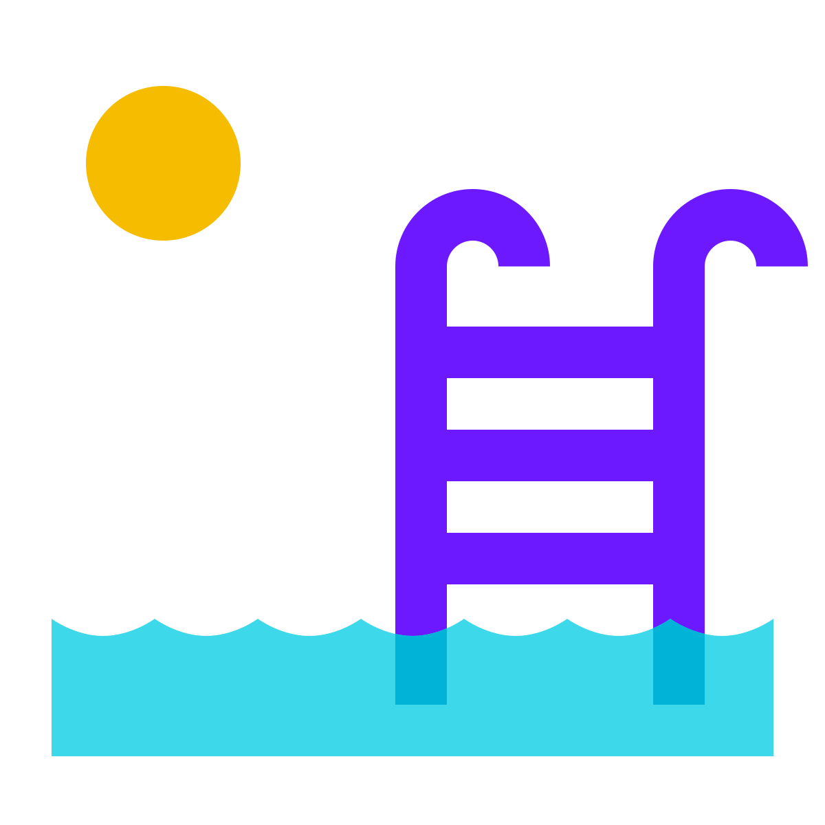 color glass style outdoor swimming pool icon