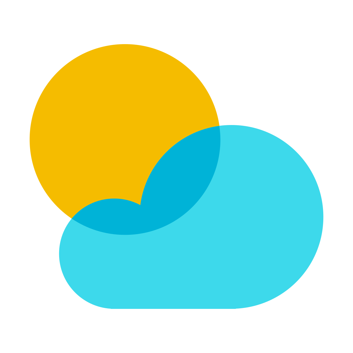 color glass style partly cloudy day icon