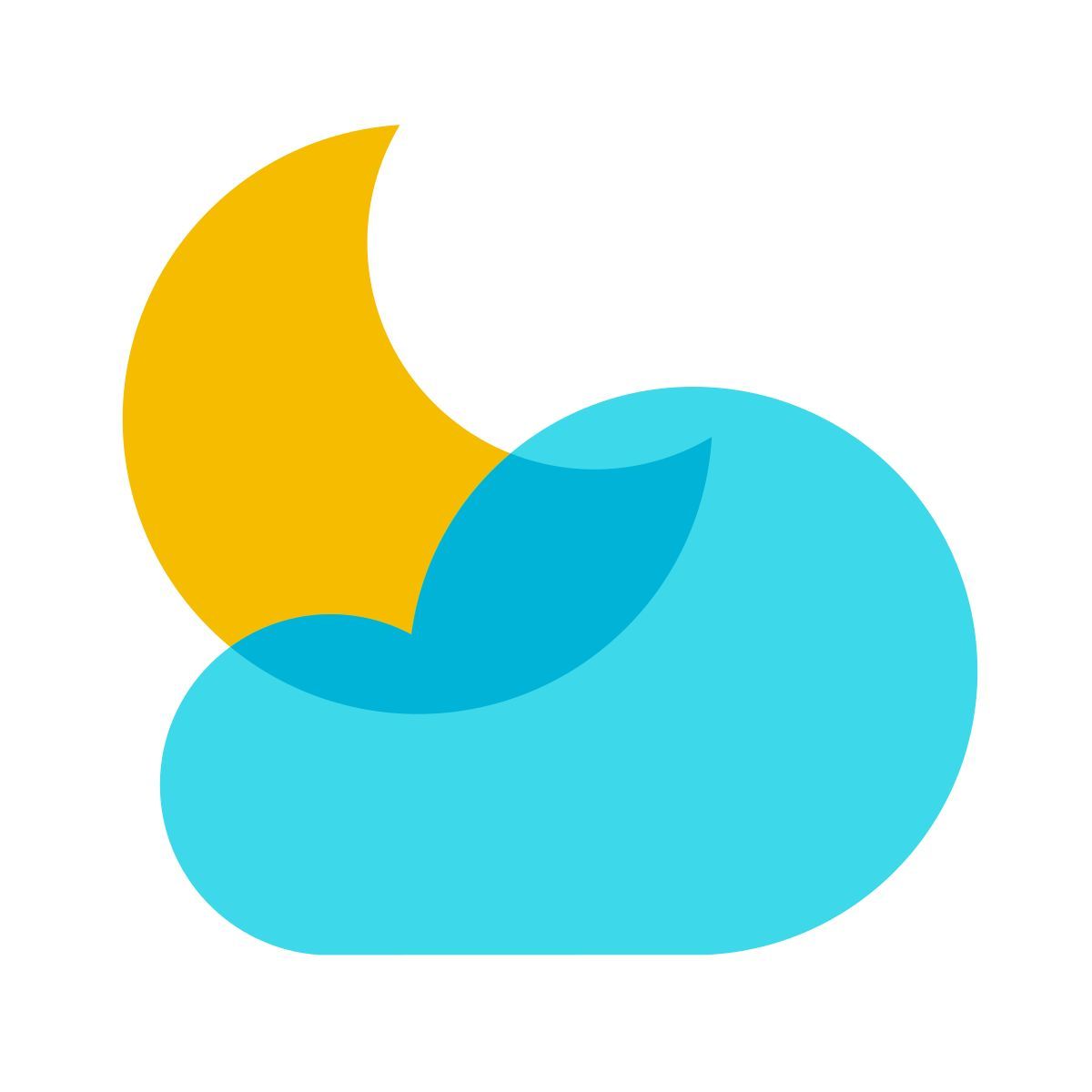 color glass style noche parcialmente nublada icon