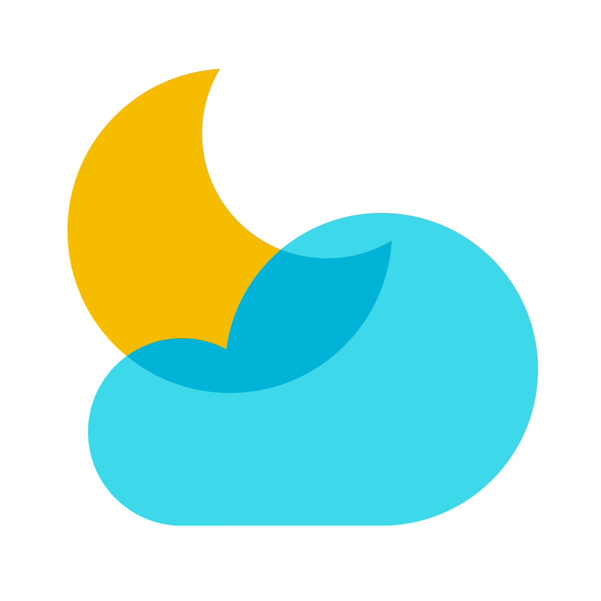 color glass style partly cloudy night icon