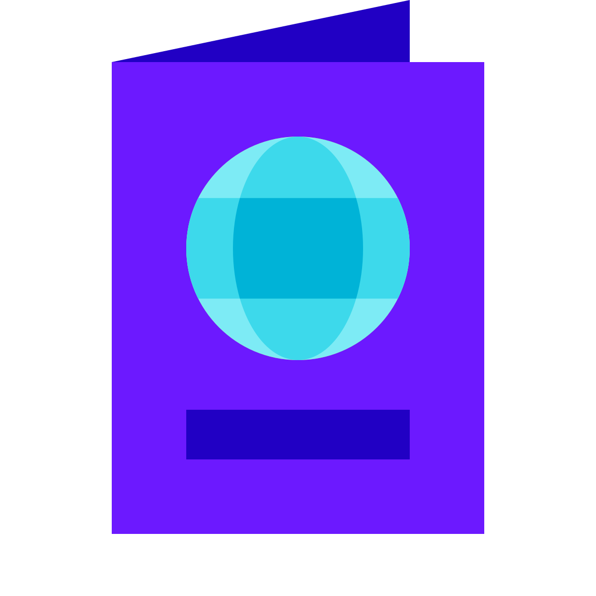 color glass style passport icon
