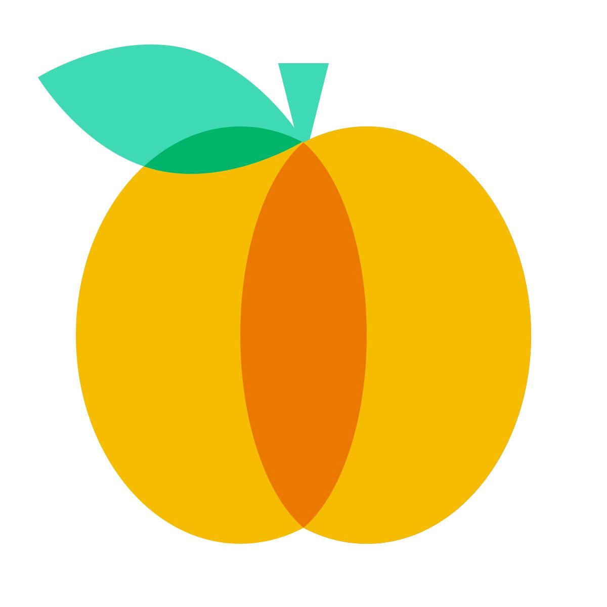 color glass style pêche icon