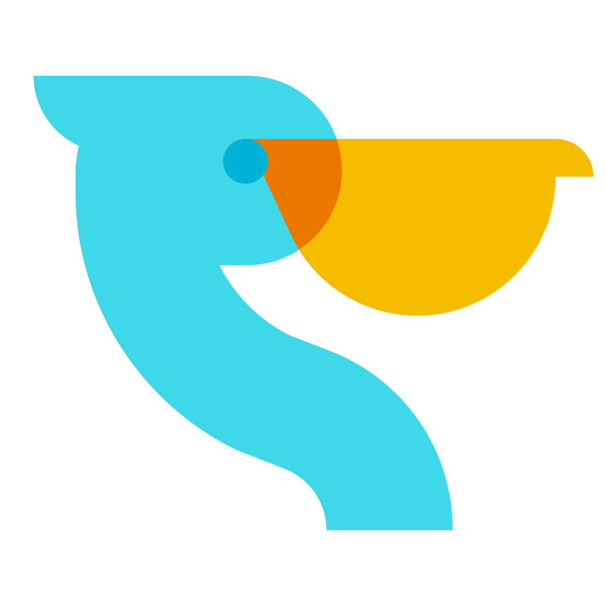 color glass style pelican icon