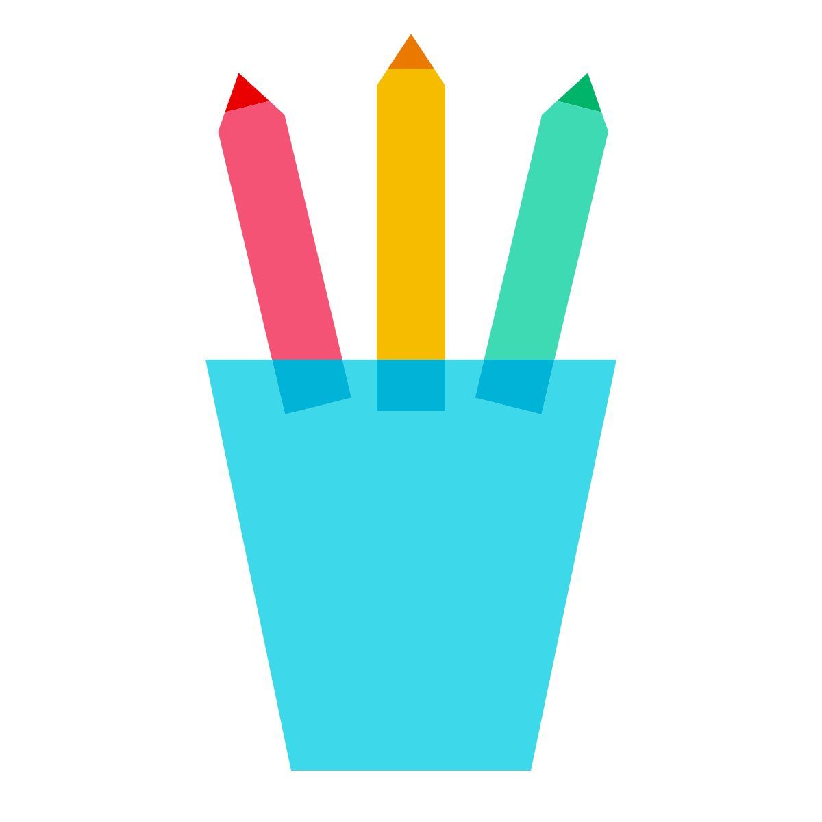 color glass style bleistiftbecher icon