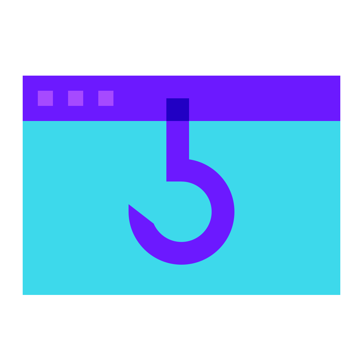 color glass style phishing icon