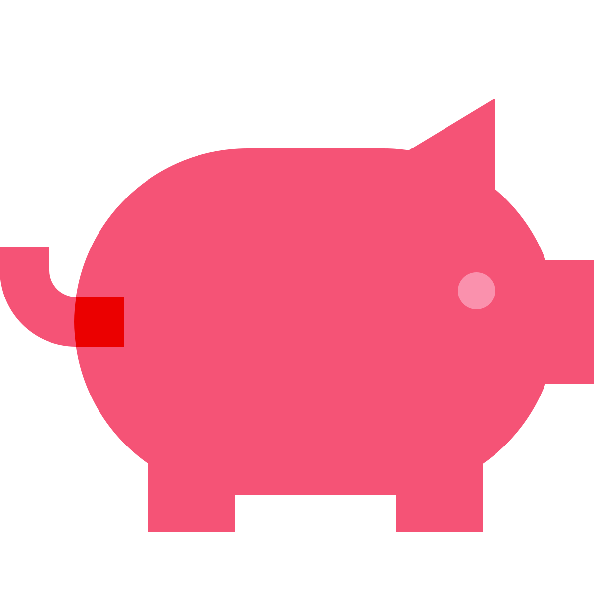 color glass style pig icon