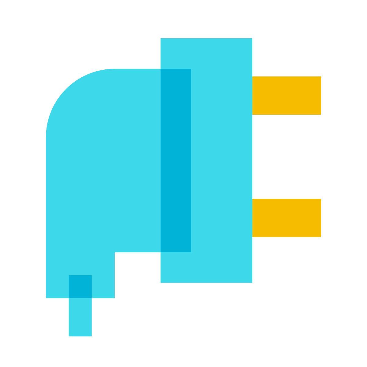 color glass style plug icon