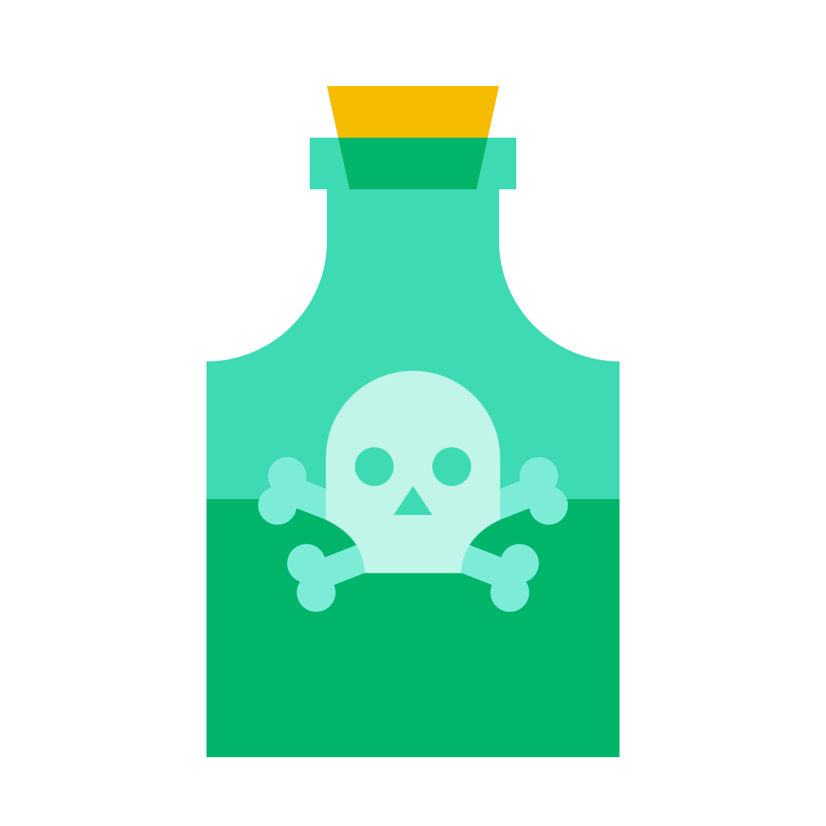 color glass style poison bottle icon