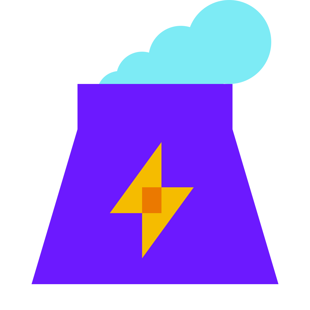 color glass style power plant icon