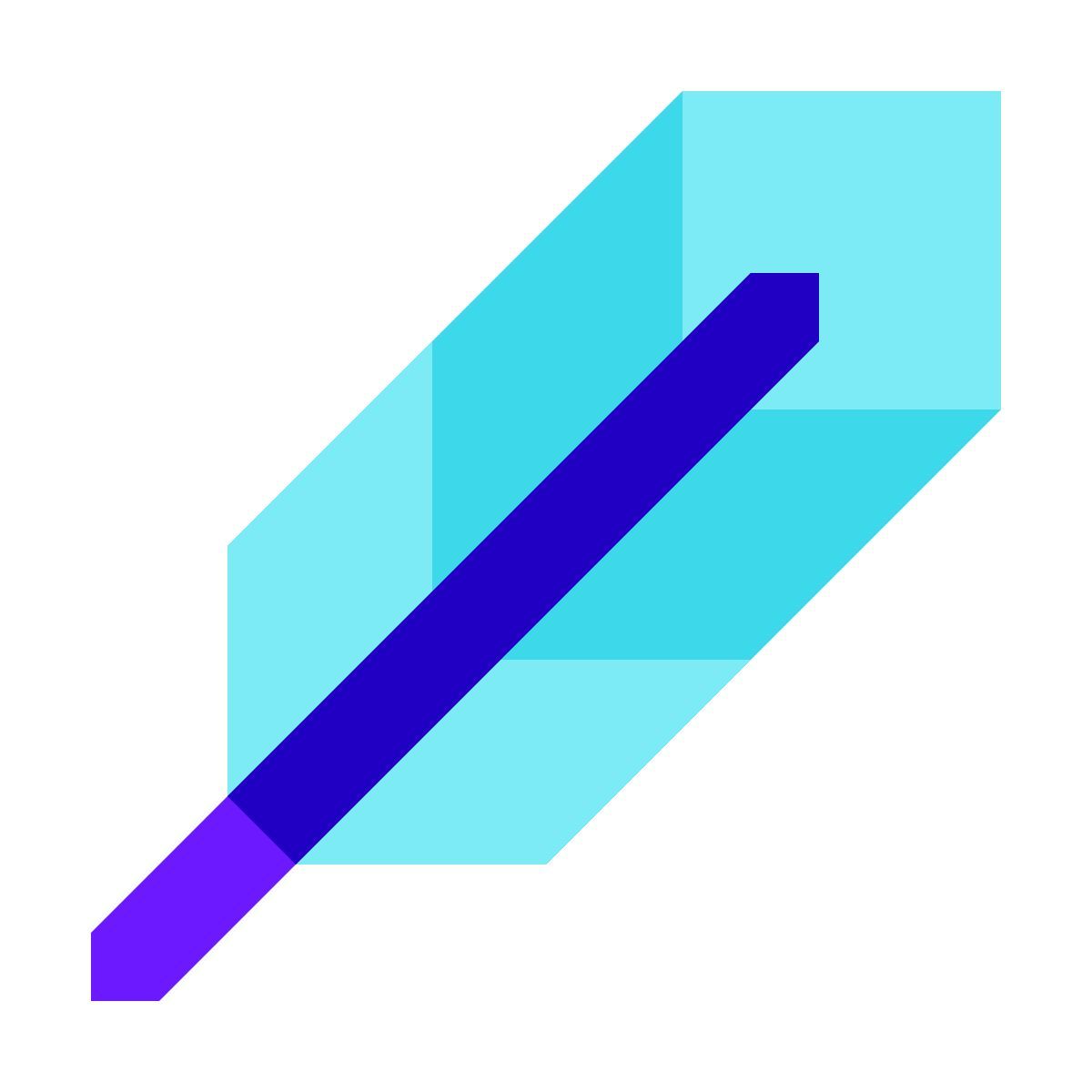 color glass style quill pen icon