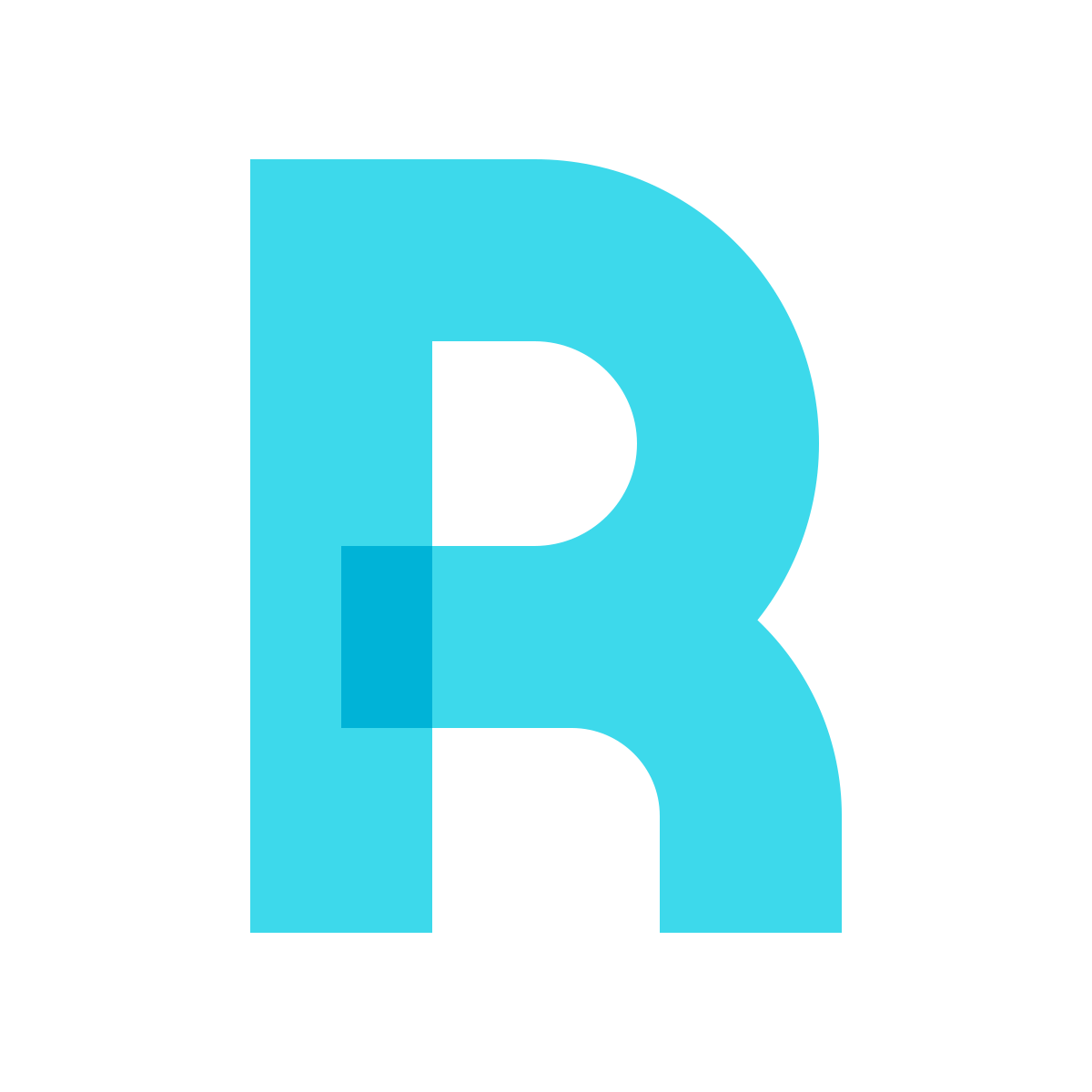 color glass style r icon