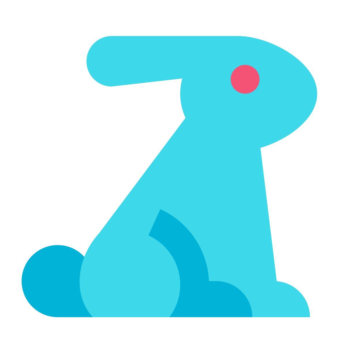 color glass style rabbit icon
