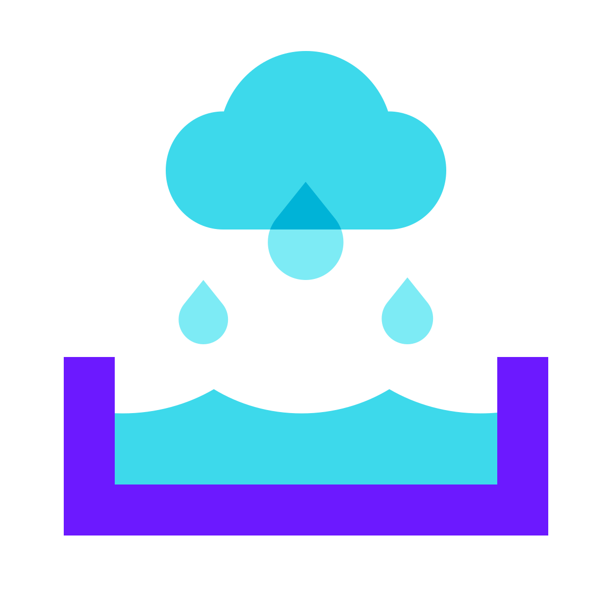 color glass style rainwater catchment icon