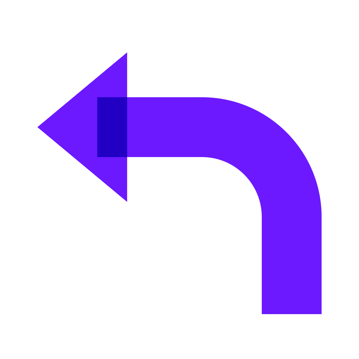 color glass style reply arrow icon