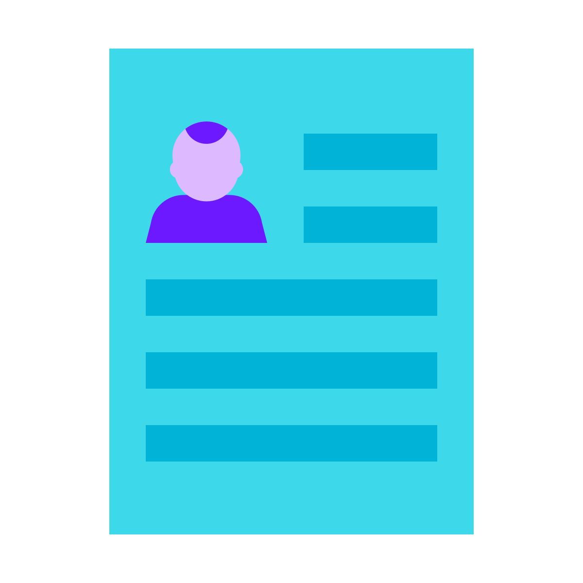 color glass style curriculum vitae icon