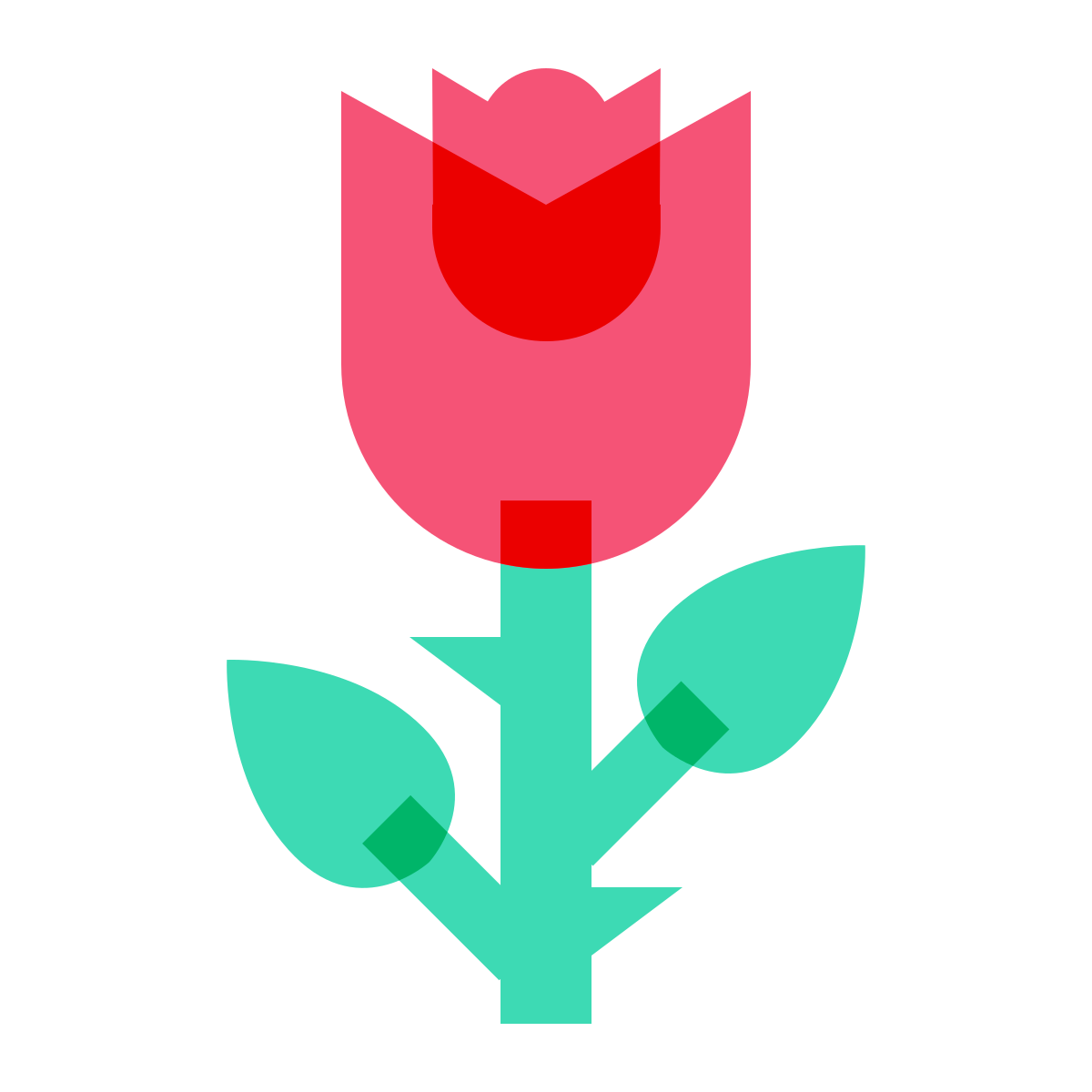 color glass style rose icon