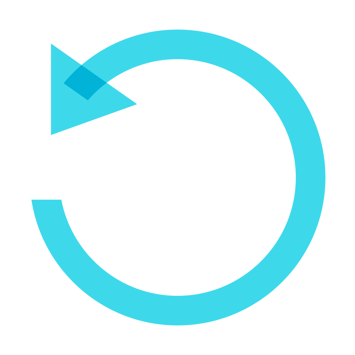 color glass style rotate icon