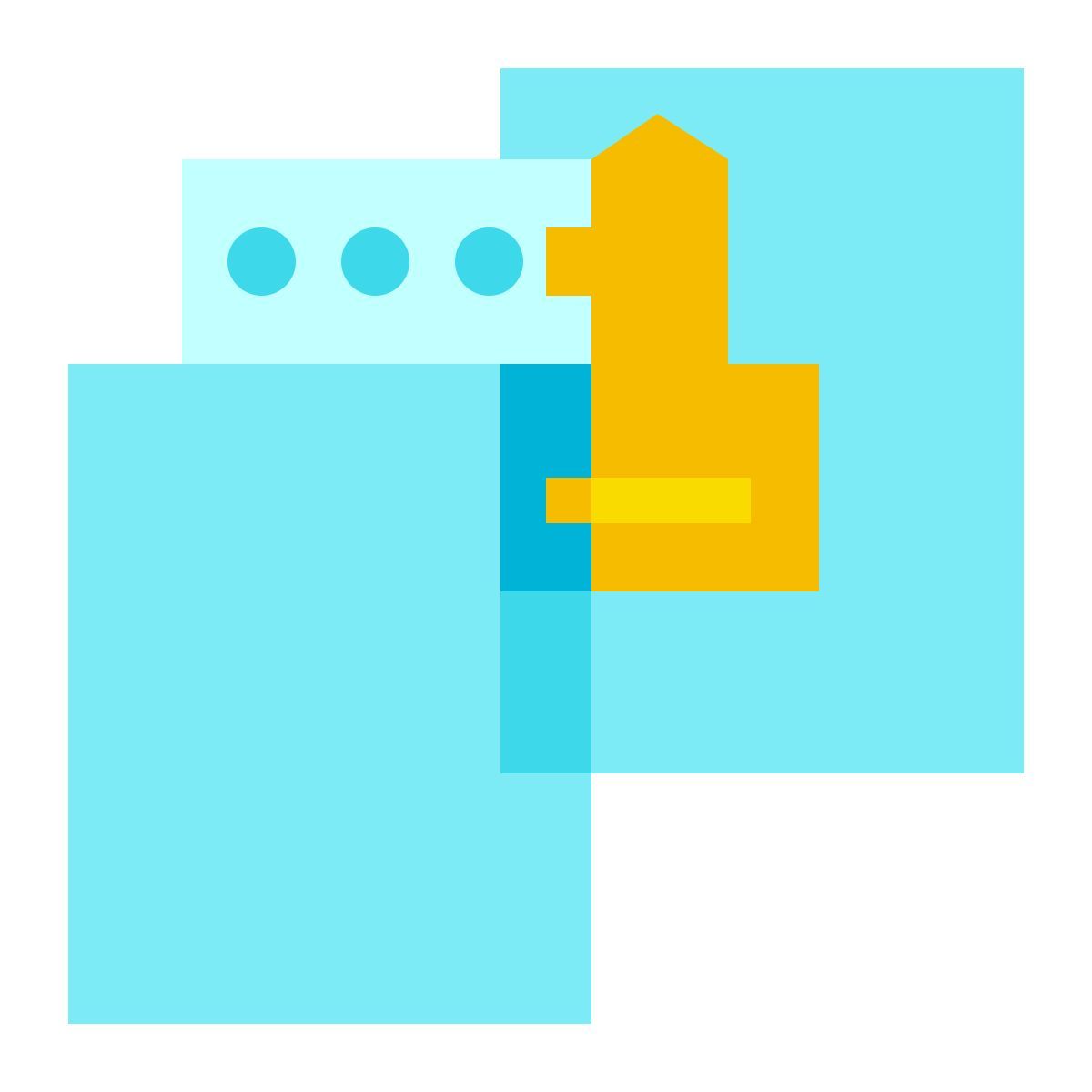 color glass style separa usando una parola chiave icon