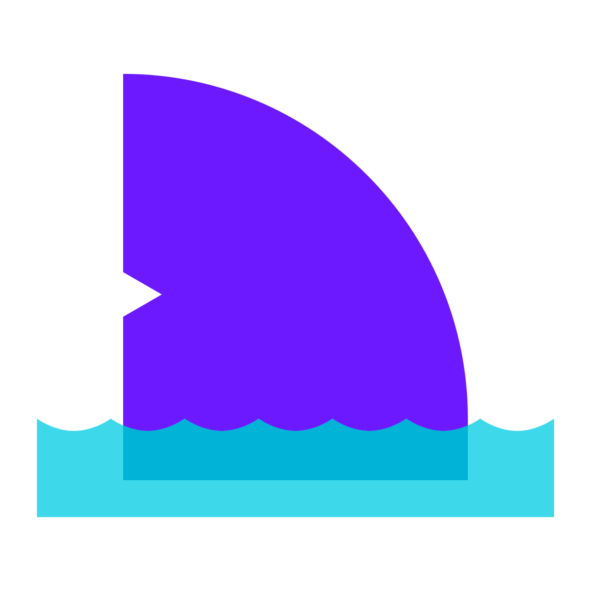 color glass style shark icon