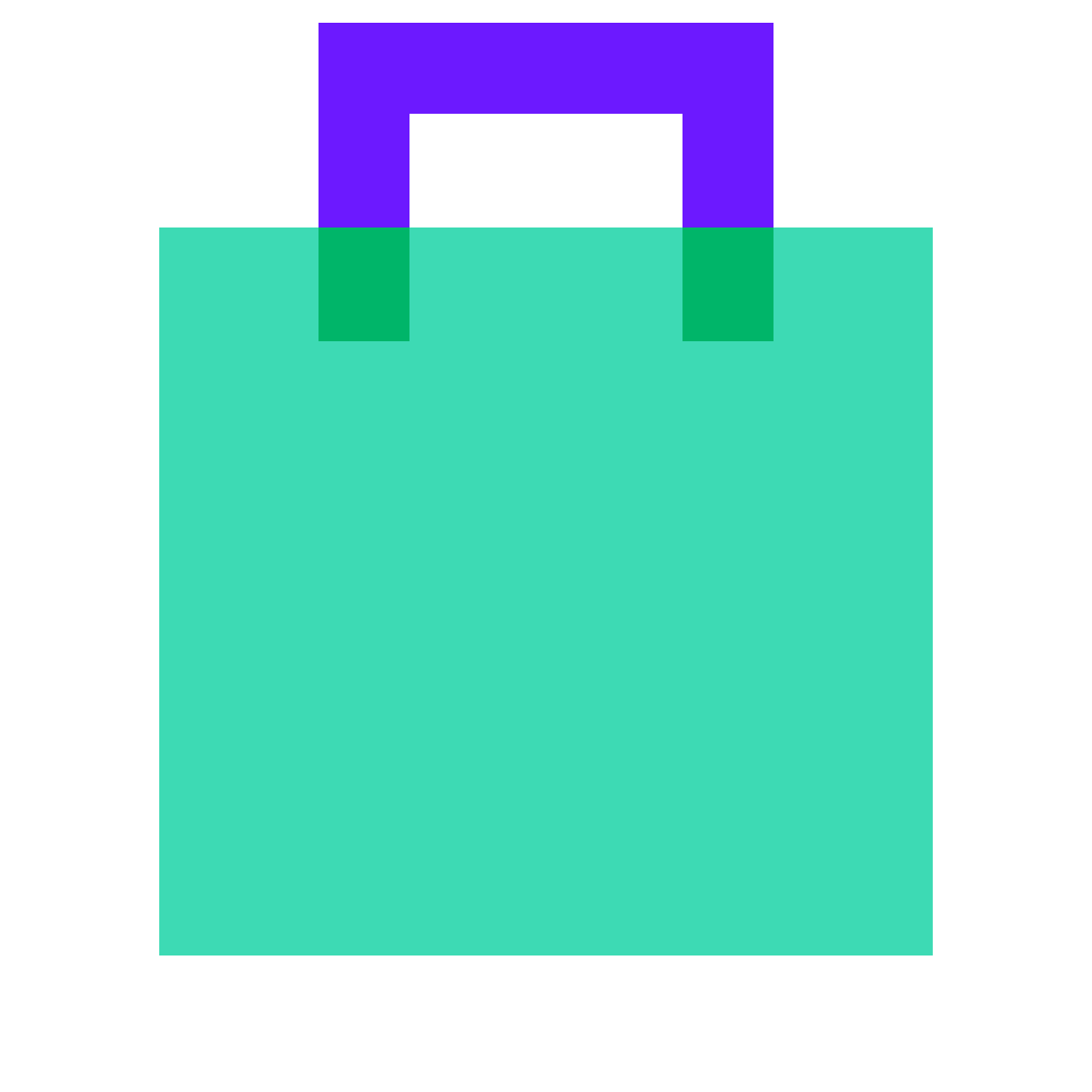 color glass style shopping bag icon