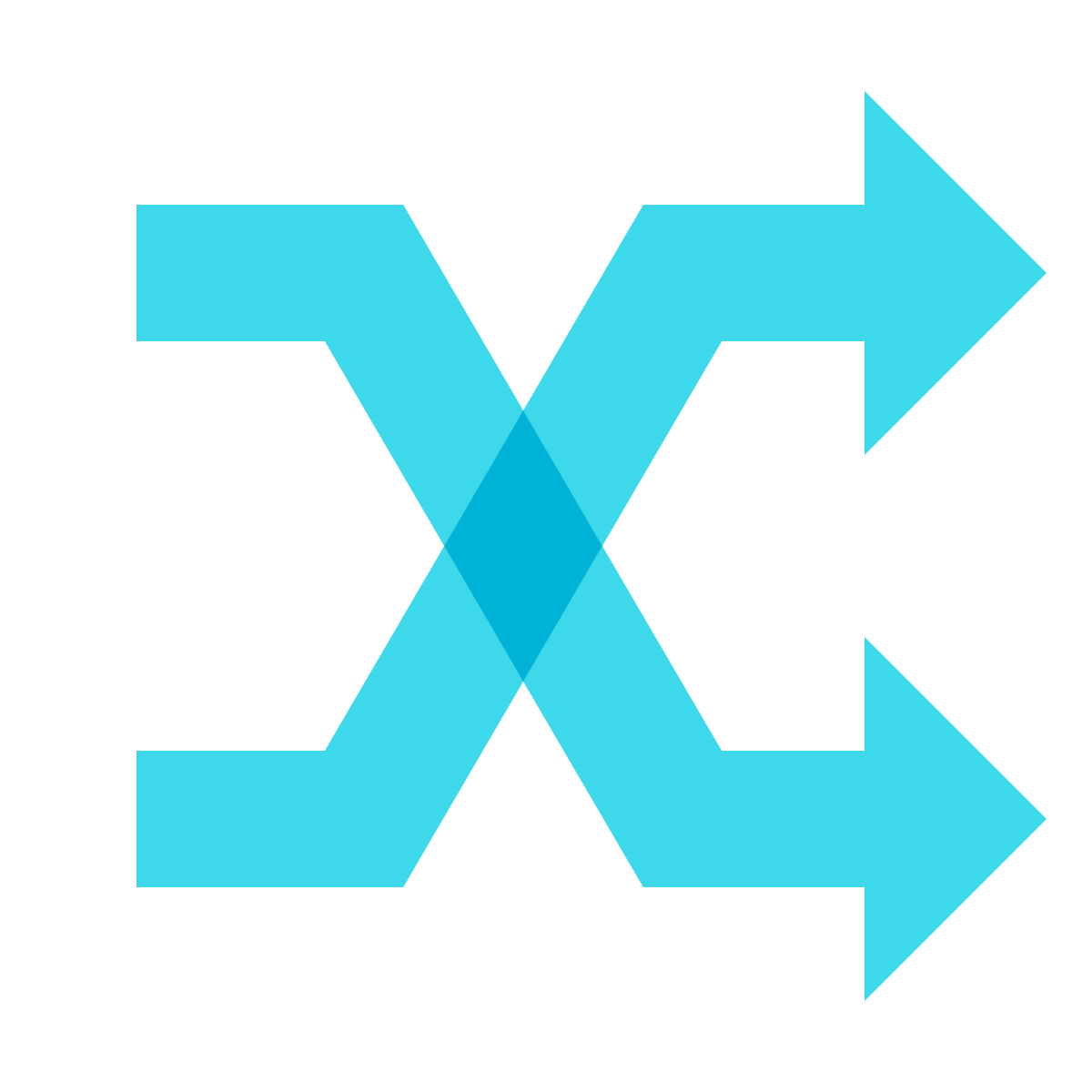 color glass style shuffle icon