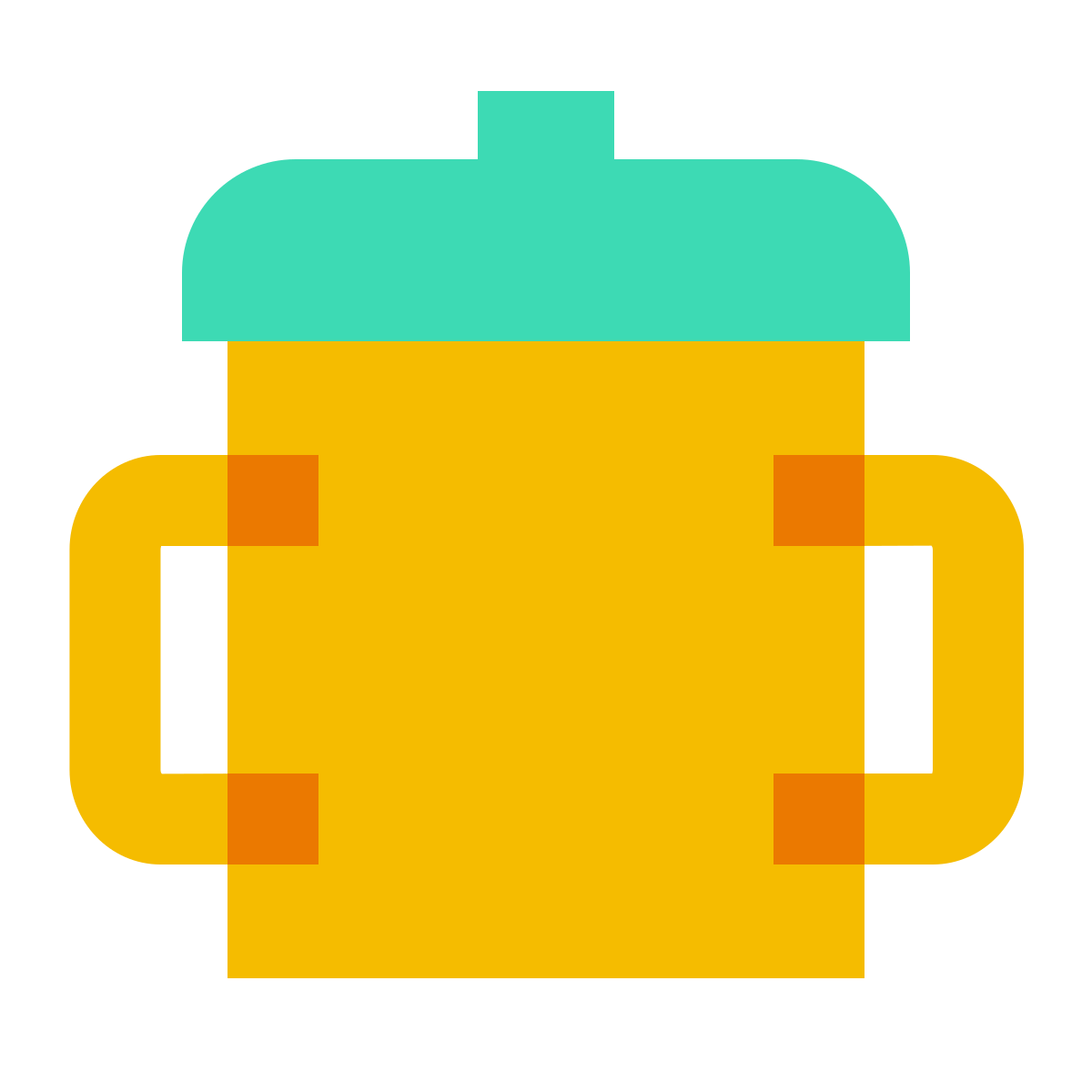 color glass style sippy cup icon