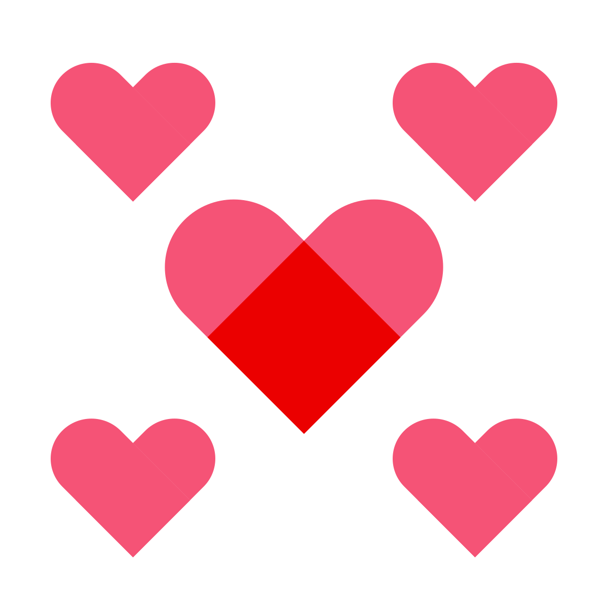 color glass style small hearts icon