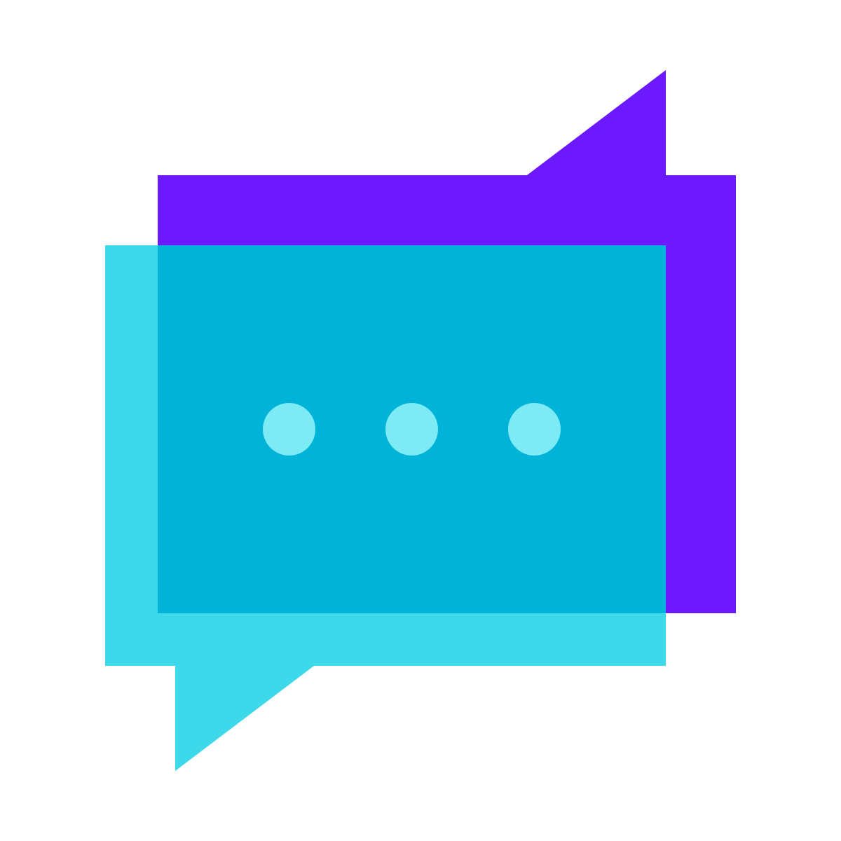 color glass style speech bubble with dots icon