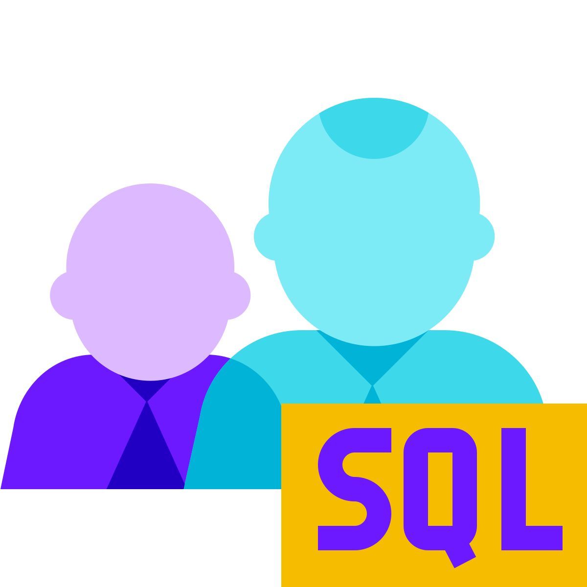 color glass style groupe d'administrateurs de base de données sql icon