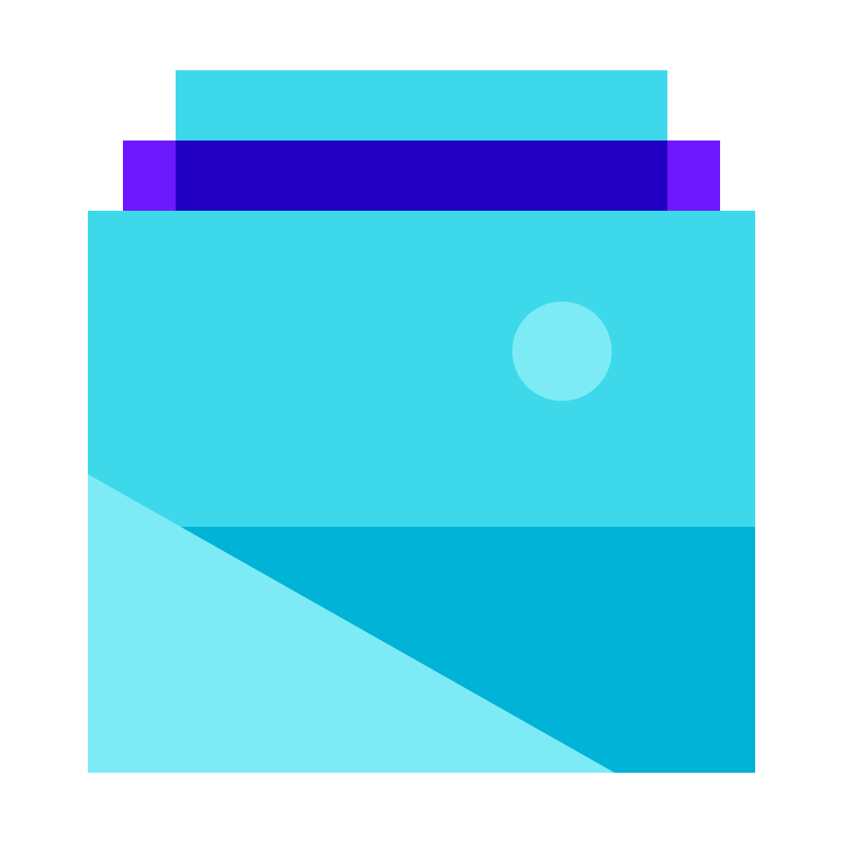 color glass style stack of photos icon
