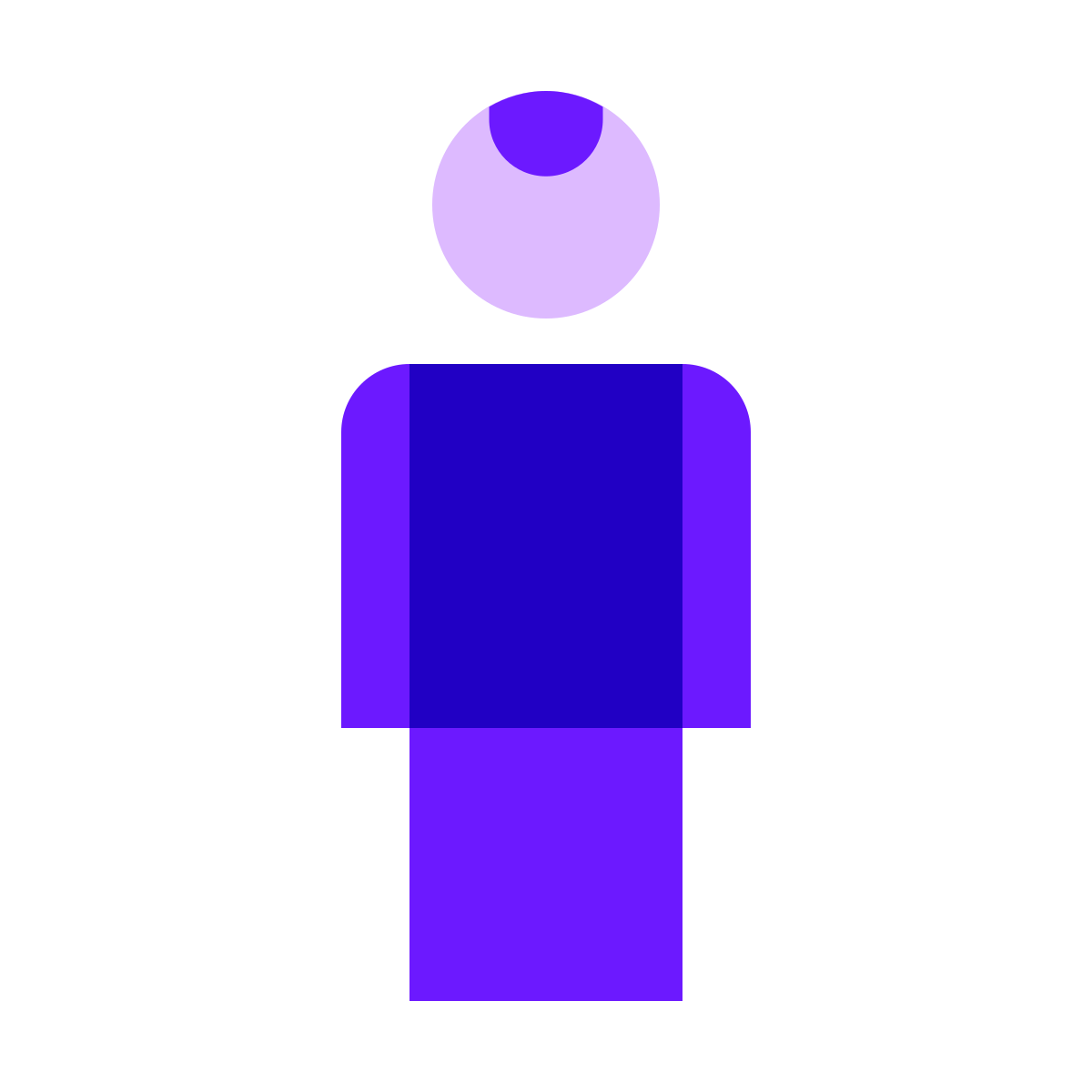 color glass style standing man icon