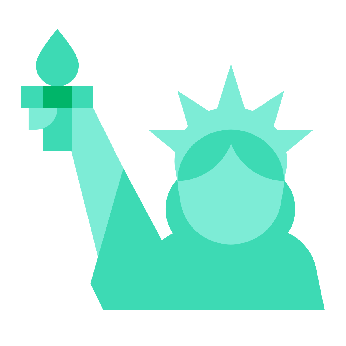 color glass style statue of liberty icon