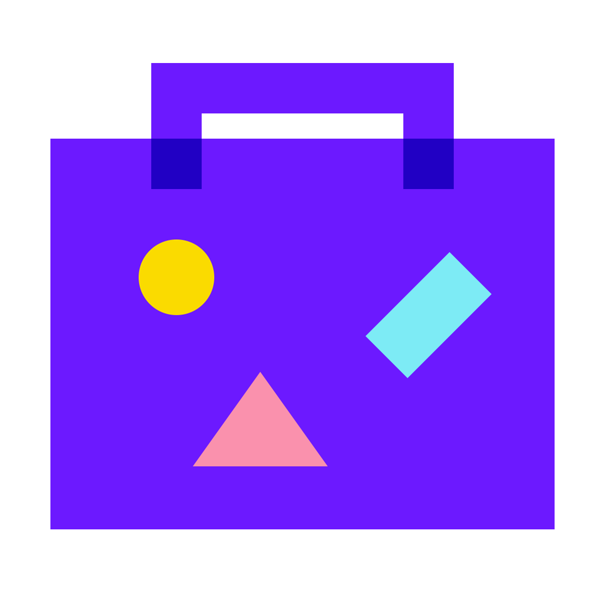 color glass style suitcase icon