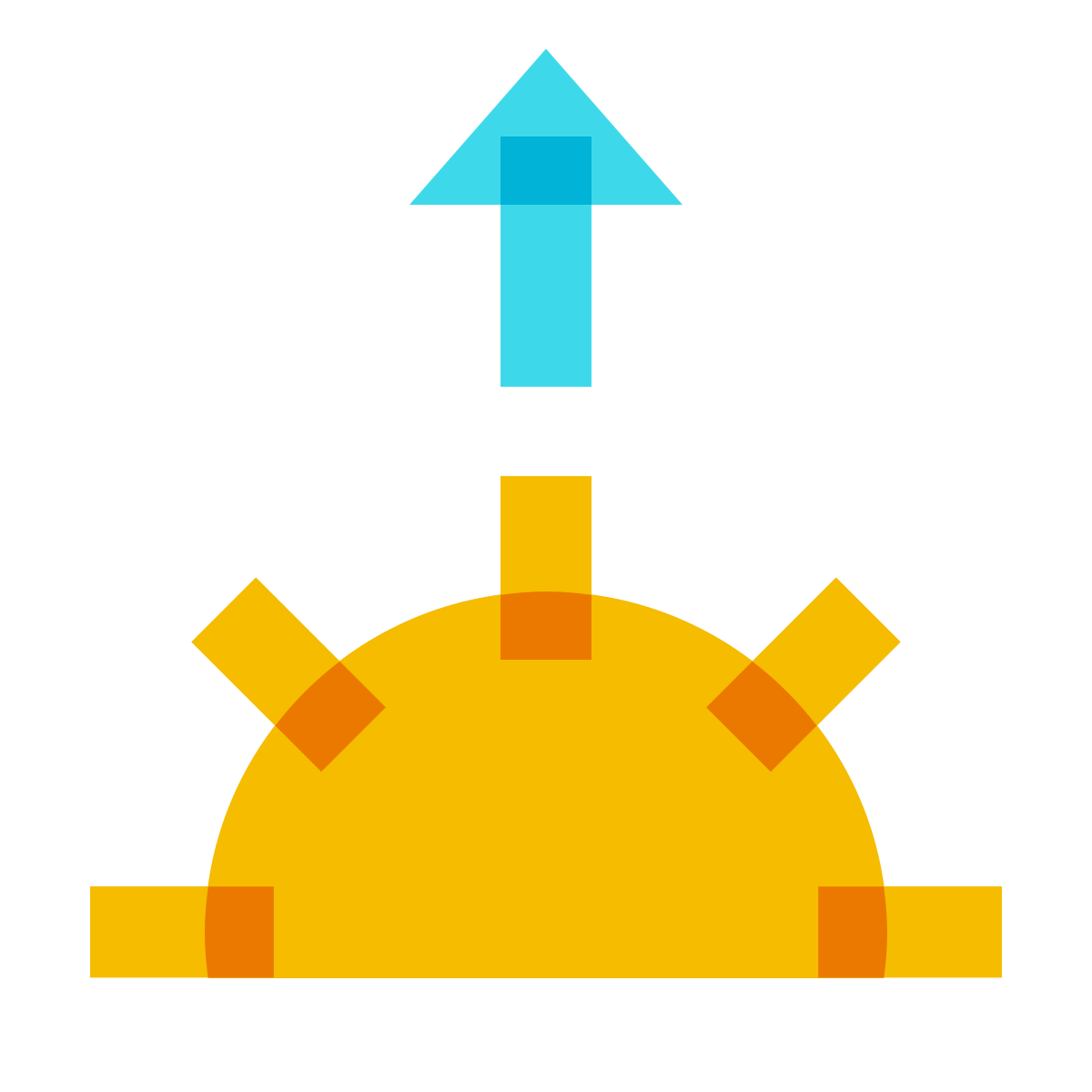 color glass style sunrise icon