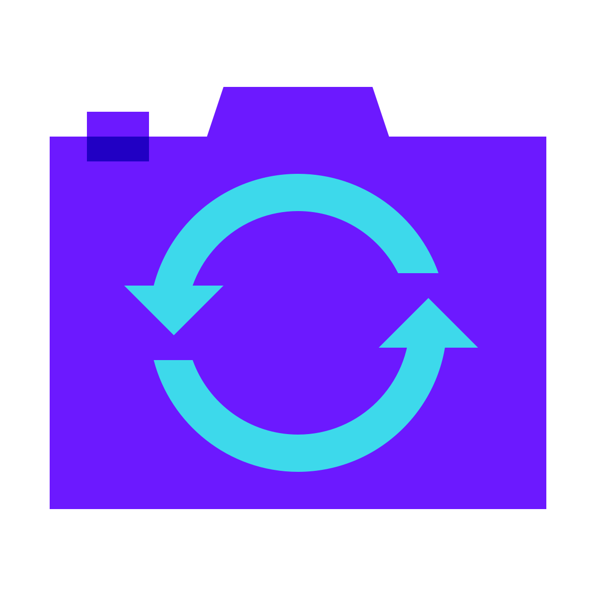 color glass style switch camera icon