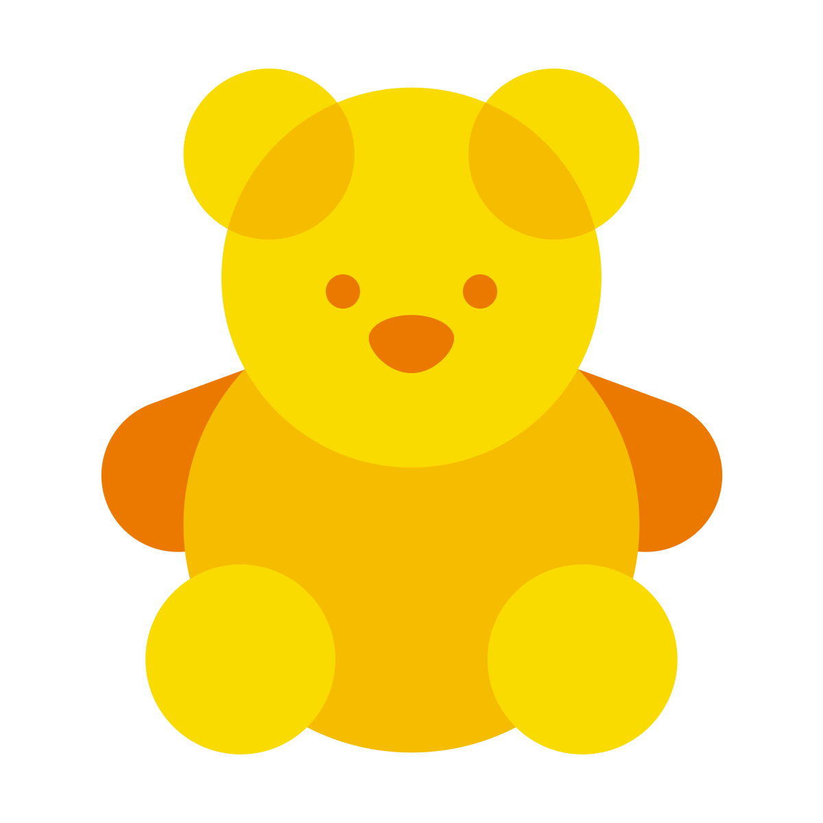 color glass style teddy bear icon