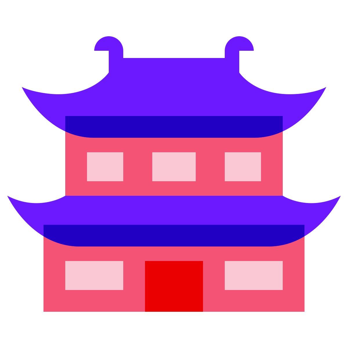 color glass style tempel icon