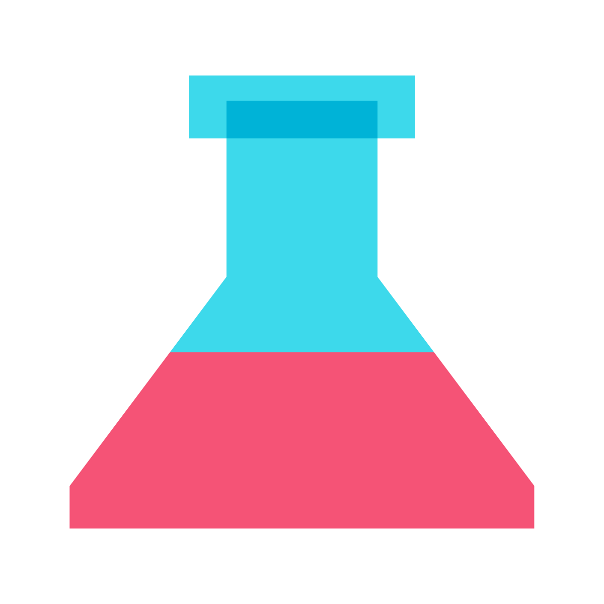 color glass style test tube icon