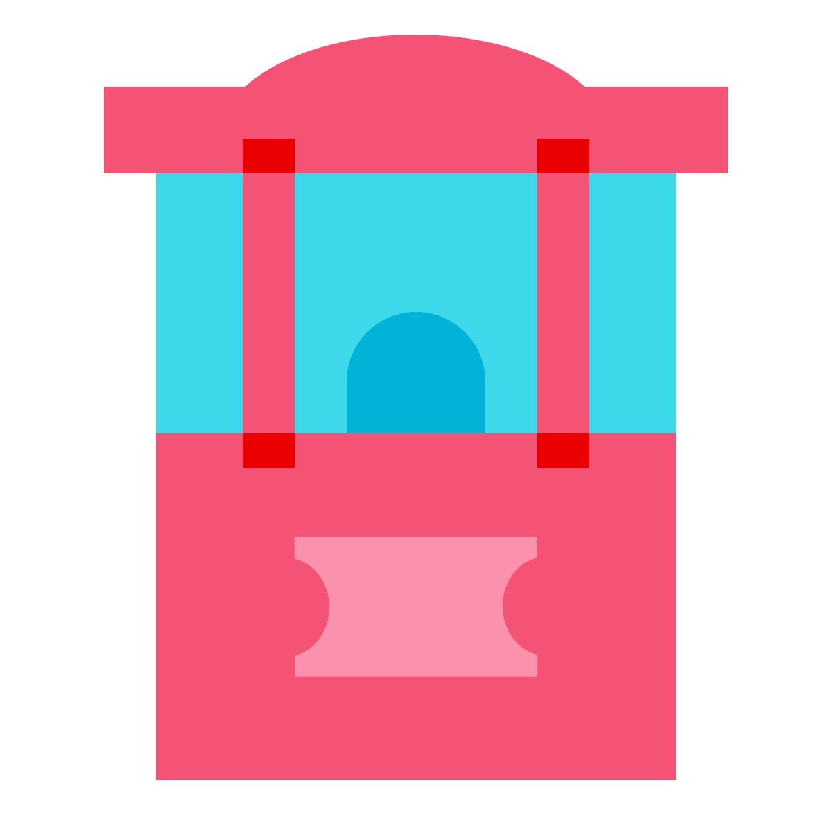 color glass style ticket booth icon