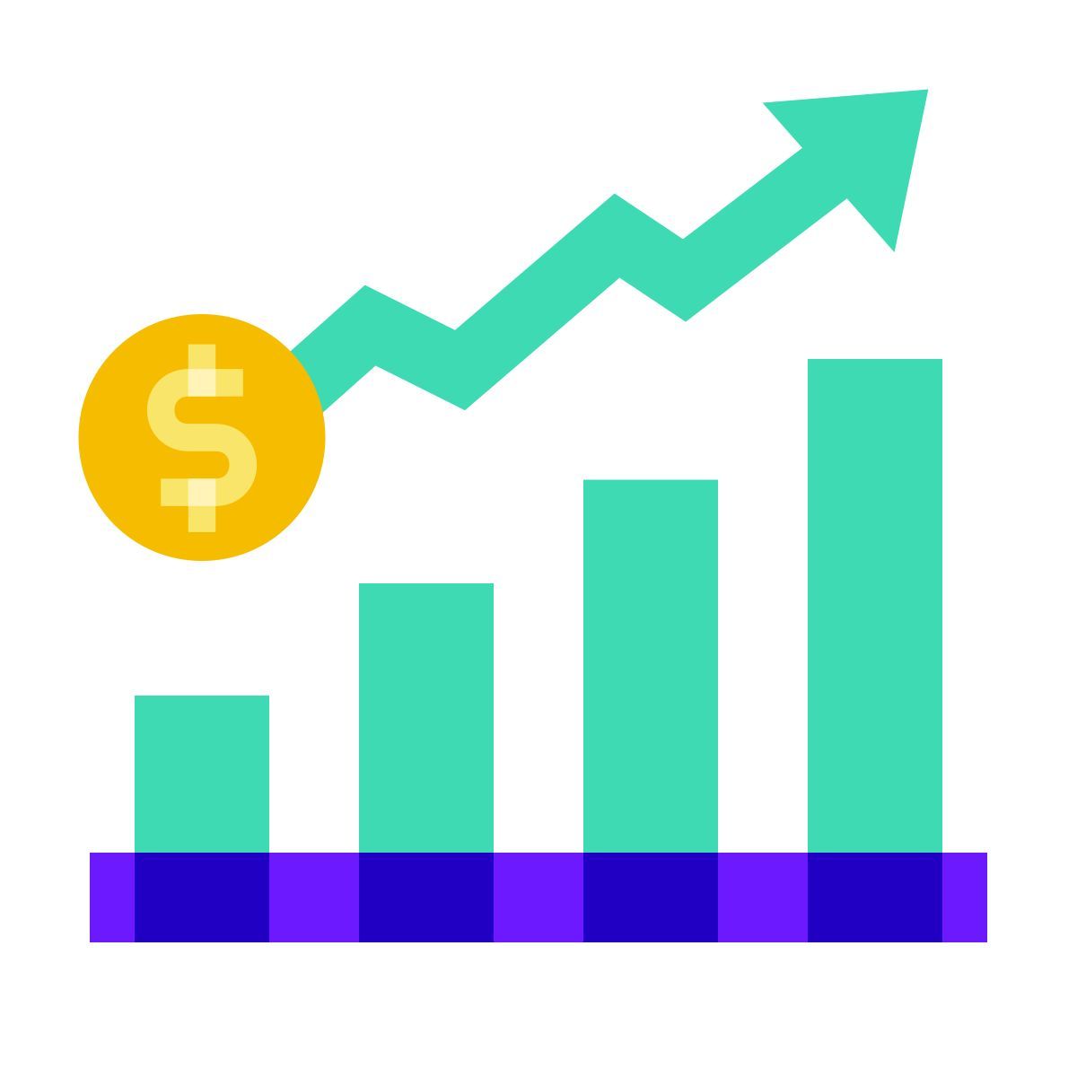 color glass style total sales icon