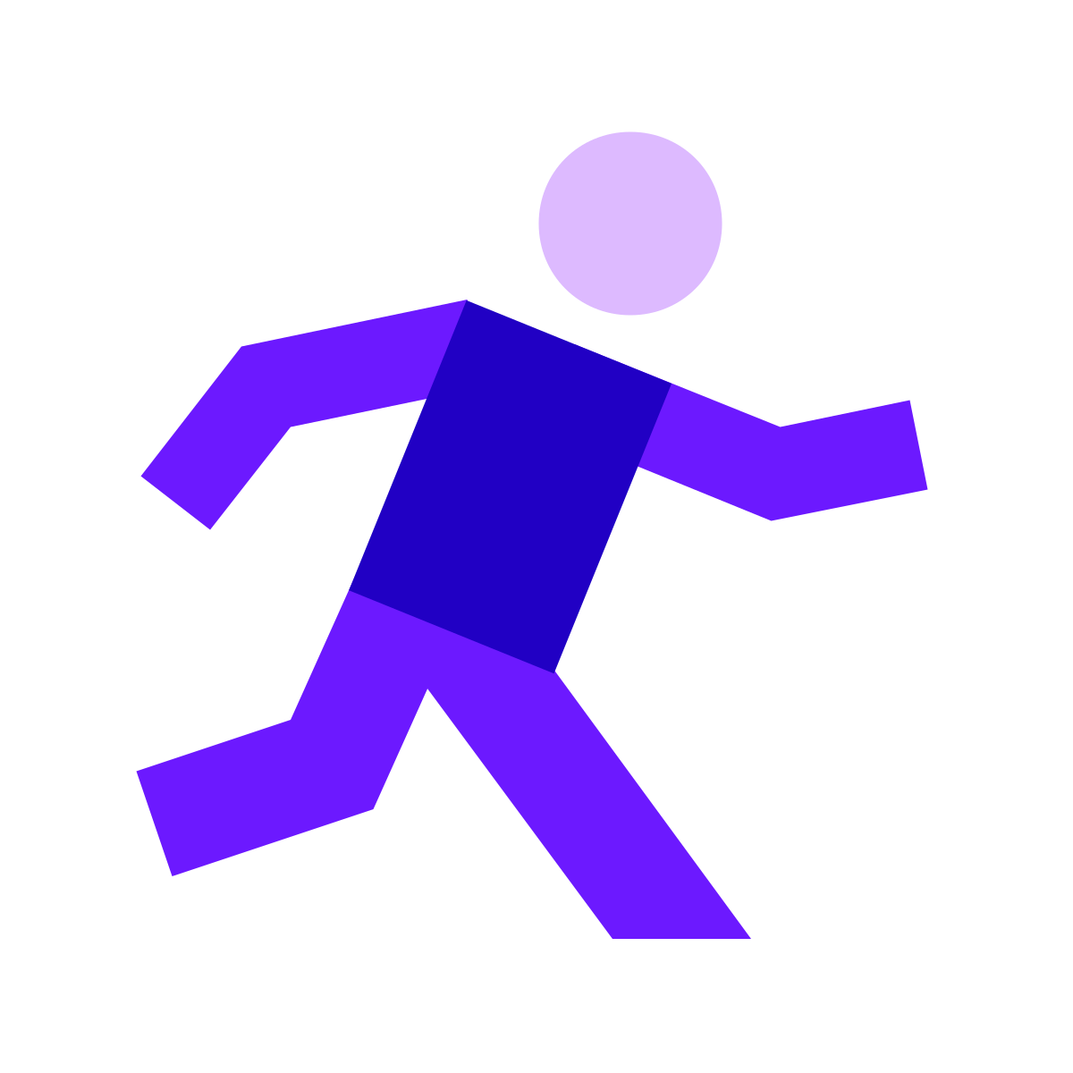 color glass style track and field icon