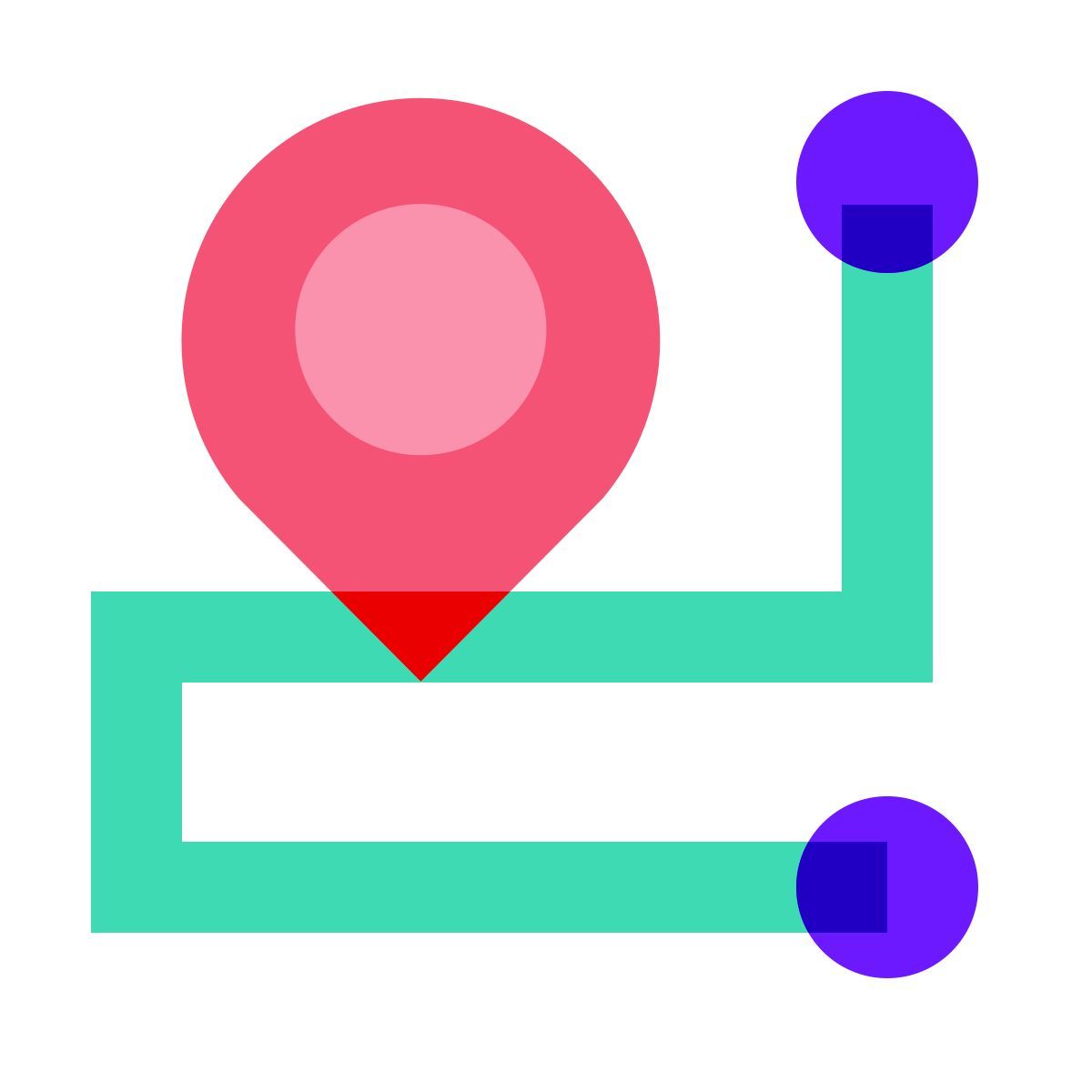 color glass style track icon